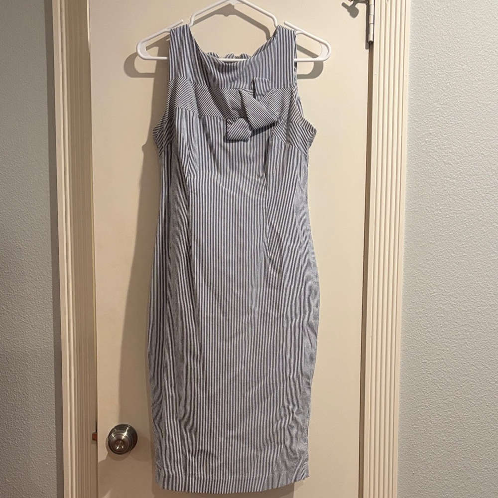 Blue seersucker dress